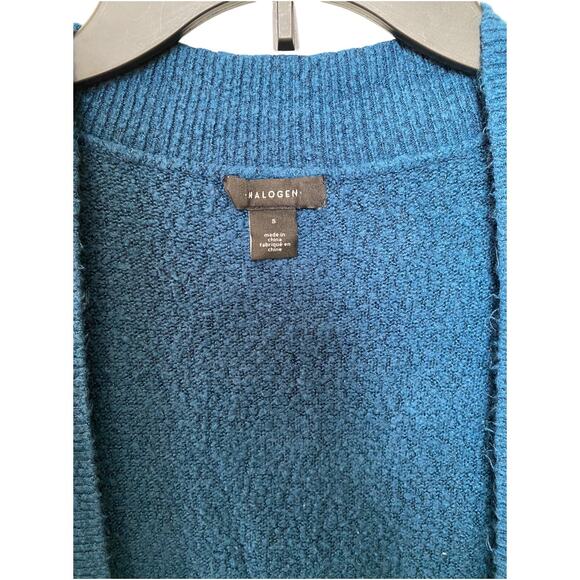 Halogen Open Front Longline Turquoise Cardigan size Small - Picture 4 of 4